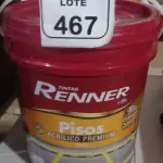 01 BALDE DE TINTA DE PISOS ACRÍLICA NA COR VERMELHO SEGURANÇA FOSCO DE 18L MARCA RENNER. (NO ESTADO) ATENÇÃO! FAZER A VISITAÇÃO ANTES DE ARREMATAR, NÃO SABEMOS SE FUNCIONA, LEILÃO NÃO TEM GARANTIA E NEM DEVOLUÇÃO, SUJEITO A POSSÍVEIS AVARIAS VISÍVEIS/OCULTAS E/OU AUSÊNCIA DE COMPONENTES.