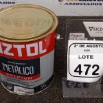 01 LATA DE ESMALTE SINTÉTICO METÁLICO PREMIUM NA COR OURO ANTIGO DE 3,6L MARCA LUZTOL. (NO ESTADO) ATENÇÃO! FAZER A VISITAÇÃO ANTES DE ARREMATAR, NÃO SABEMOS SE FUNCIONA, LEILÃO NÃO TEM GARANTIA E NEM DEVOLUÇÃO, SUJEITO A POSSÍVEIS AVARIAS VISÍVEIS/OCULTAS E/OU AUSÊNCIA DE COMPONENTES.