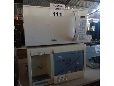 LOTE 111 - 01 MICRO-ONDAS E 01 PURIFICADOR DE ÁGUA MARCA SUMMER. (NO ESTADO, LEILÃO NÃO TEM GARANTIA E NEM DEVOLUÇÃO, SUJEITO A POSSÍVEIS AVARIAS VISÍVEIS/OCULTAS E/OU AUSÊNCIA DE COMPONENTES).