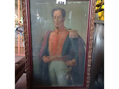 LOTE 438 - 01 QUADRO DE SIMÓN BOLÍVAR. (NO ESTADO, LEILÃO NÃO TEM GARANTIA E NEM DEVOLUÇÃO, SUJEITO A POSSÍVEIS AVARIAS VISÍVEIS/OCULTAS E/OU AUSÊNCIA DE COMPONENTES).