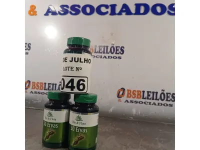 LOTE 046 - 03 FRASCOS DE 30 ERVAS BIO&FLORA 500MG COM 60 CAPSULAS CADA. (NO ESTADO, LEILÃO NÃO TEM GARANTIA E NEM DEVOLUÇÃO, SUJEITO A POSSÍVEIS AVARIAS VISÍVEIS/OCULTAS E/OU AUSÊNCIA DE COMPONENTES).