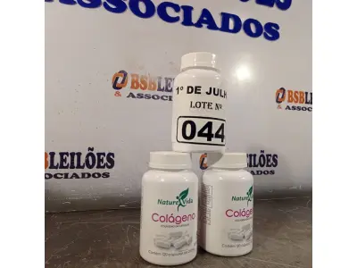 LOTE 044 - 03 FRASCOS DE COLÁGENO NATURE VIDA 250MG COM 120 CAPSULAS CADA. (NO ESTADO, LEILÃO NÃO TEM GARANTIA E NEM DEVOLUÇÃO, SUJEITO A POSSÍVEIS AVARIAS VISÍVEIS/OCULTAS E/OU AUSÊNCIA DE COMPONENTES).