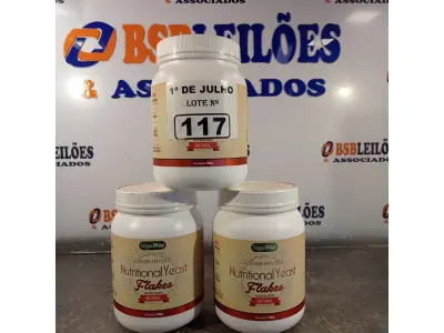 LOTE 117 - 03 POTES DE LEVEDURA EM FLOCOS VEGAN WAY 500G SABOR NATURAL. (NO ESTADO, LEILÃO NÃO TEM GARANTIA E NEM DEVOLUÇÃO, SUJEITO A POSSÍVEIS AVARIAS VISÍVEIS/OCULTAS E/OU AUSÊNCIA DE COMPONENTES).