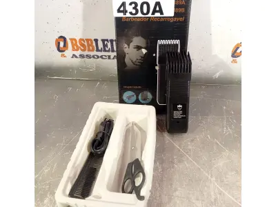 LOTE 430 - 01 BARBEADOR RECARREGÁVEL. (NO ESTADO, LEILÃO NÃO TEM GARANTIA E NEM DEVOLUÇÃO, SUJEITO A POSSÍVEIS AVARIAS VISÍVEIS/OCULTAS E/OU AUSÊNCIA DE COMPONENTES).