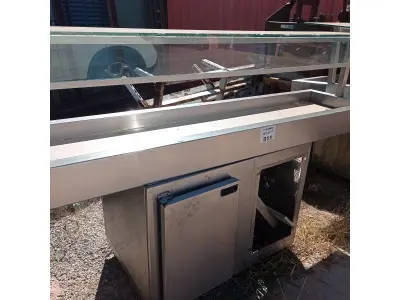 LOTE 511 - 01 BALCÃO E 01 ILHA EM INOX INCOMPLETOS. (NO ESTADO, LEILÃO NÃO TEM GARANTIA E NEM DEVOLUÇÃO, SUJEITO A POSSÍVEIS AVARIAS VISÍVEIS/OCULTAS E/OU AUSÊNCIA DE COMPONENTES).