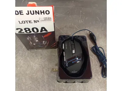 LOTE 280 - 01 MOUSE GAMER. (NO ESTADO, LEILÃO NÃO TEM GARANTIA E NEM DEVOLUÇÃO, SUJEITO A POSSÍVEIS AVARIAS VISÍVEIS/OCULTAS E/OU AUSÊNCIA DE COMPONENTES).