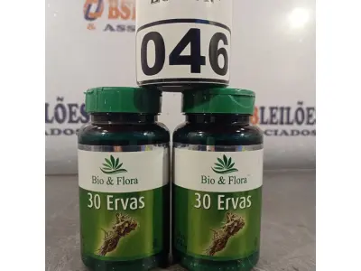 LOTE 046 - 03 FRASCOS DE 30 ERVAS BIO&FLORA 500MG COM 60 CAPSULAS CADA. (NO ESTADO, LEILÃO NÃO TEM GARANTIA E NEM DEVOLUÇÃO, SUJEITO A POSSÍVEIS AVARIAS VISÍVEIS/OCULTAS E/OU AUSÊNCIA DE COMPONENTES).