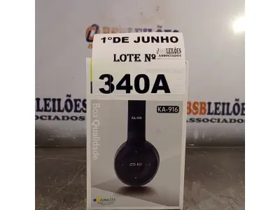 LOTE 340 - 01 FONE DE OUVIDO HEADPHONE ESTÉREO MODELO KA-916. (NO ESTADO, LEILÃO NÃO TEM GARANTIA E NEM DEVOLUÇÃO, SUJEITO A POSSÍVEIS AVARIAS VISÍVEIS/OCULTAS E/OU AUSÊNCIA DE COMPONENTES).