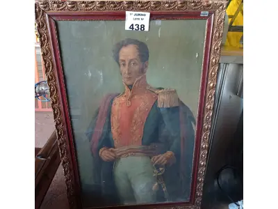 LOTE 438 - 01 QUADRO DE SIMÓN BOLÍVAR. (NO ESTADO, LEILÃO NÃO TEM GARANTIA E NEM DEVOLUÇÃO, SUJEITO A POSSÍVEIS AVARIAS VISÍVEIS/OCULTAS E/OU AUSÊNCIA DE COMPONENTES).