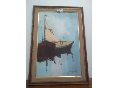 LOTE 041 - 01 QUADRO (ÒLEO SOBRE TELA) PINTOR (SANSSÂO PEREIRA). (NO ESTADO DE CONSERVAÇÃO QUE SE ENCONTRA) 
