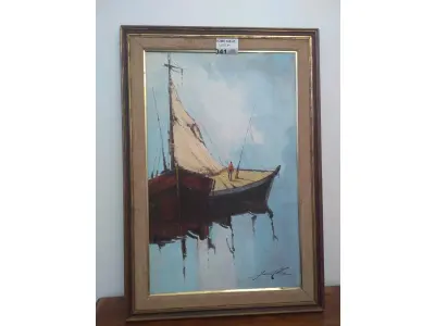 LOTE 041 - 01 QUADRO (ÒLEO SOBRE TELA) PINTOR (SANSSÂO PEREIRA). (NO ESTADO DE CONSERVAÇÃO QUE SE ENCONTRA) 