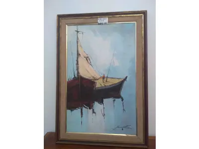 LOTE 041 - 01 QUADRO (ÒLEO SOBRE TELA) PINTOR (SANSSÂO PEREIRA). (NO ESTADO DE CONSERVAÇÃO QUE SE ENCONTRA) 