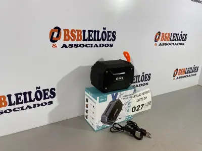 LOTE 027 - 01 CAIXA DE SOM PORTATIL BLUETOOTH (NO ESTADO, NÃO SABEMOS SE FUNCIONA. LEILÃO NÃO TEM GARANTIA E NEM DEVOLUÇÃO)