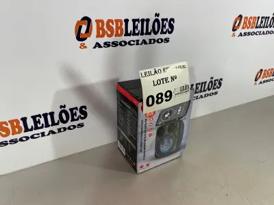 LOTE 089 - 01 CAIXA DE SOM BLUETOOTH COM SUPORTE PARA CELULAR (NO ESTADO, NÃO SABEMOS SE FUNCIONA. LEILÃO NÃO TEM GARANTIA E NEM DEVOLUÇÃO)