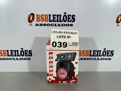 LOTE 039 - 01 CAIXA DE SOM BLUETOOTH COM SUPORTE PARA CELULAR (NO ESTADO, NÃO SABEMOS SE FUNCIONA. LEILÃO NÃO TEM GARANTIA E NEM DEVOLUÇÃO)