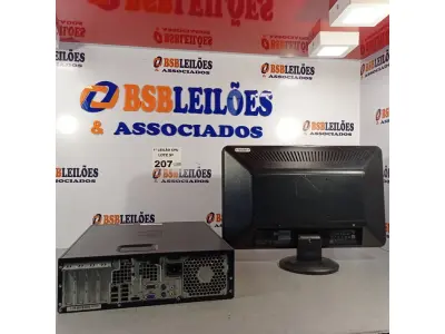 LOTE 207 - 01 CPU HP COMPAQ 6005, PROCESSADOR PHENON X2, HD 250 GB, MEMÓRIA 2GB E 01 MONITOR COMPAQ MODELO WJ 674 A. (NO ESTADO, LEILÃO NÃO TEM GARANTIA E NEM DEVOLUÇÃO, SUJEITO A POSSÍVEIS AVARIAS VISÍVEIS/OCULTAS E/OU AUSÊNCIA DE COMPONENTES).