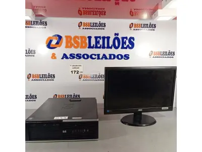 LOTE 172 - 01 HP COMPAQ 6005, PROCESSADOR X2, HD 250, MEMORIA 2GB E 01 MONITOR AOC MODELO E 950S WDA. (NO ESTADO, LEILÃO NÃO TEM GARANTIA E NEM DEVOLUÇÃO, SUJEITO A POSSÍVEIS AVARIAS VISÍVEIS/OCULTAS E/OU AUSÊNCIA DE COMPONENTES).