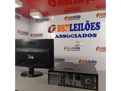 LOTE 127 - 01 CPU HP COMPAQ 6005, PROCESSADOR PHENON X2, 250 GB HD, SEM MEMÓRIA E 01 MONITOR MARCA AOC MODELO E 950S WDA. (NO ESTADO, LEILÃO NÃO TEM GARANTIA E NEM DEVOLUÇÃO, SUJEITO A POSSÍVEIS AVARIAS VISÍVEIS/OCULTAS E/OU AUSÊNCIA DE COMPONENTES).