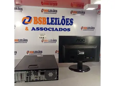 LOTE 114 - 01 CPU HP COMPAQ 6005, PROCESSADOR PHENON X2, 250 GB HD, SEM MEMÓRIA E 01 MONITOR MARCA AOC MODELO E950S WDA. (NO ESTADO, LEILÃO NÃO TEM GARANTIA E NEM DEVOLUÇÃO, SUJEITO A POSSÍVEIS AVARIAS VISÍVEIS/OCULTAS E/OU AUSÊNCIA DE COMPONENTES).