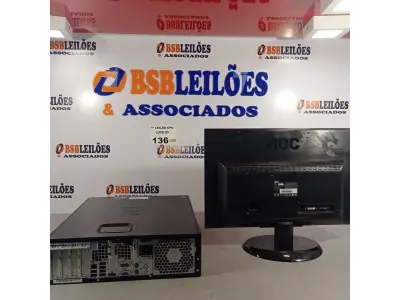 LOTE 136 - 01 CPU HP COMPAQ 6005, PROCESSADOR PHENON X2, 250 GB HD, SEM MEMÓRIA E 01 MONITOR MARCA AOC MODELO E 950S WDA. (NO ESTADO, LEILÃO NÃO TEM GARANTIA E NEM DEVOLUÇÃO, SUJEITO A POSSÍVEIS AVARIAS VISÍVEIS/OCULTAS E/OU AUSÊNCIA DE COMPONENTES).