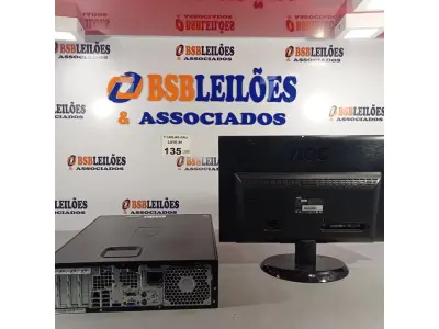 LOTE 135 - 01 CPU HP COMPAQ 6005, PROCESSADOR PHENON X2, 250 GB HD, SEM MEMÓRIA E 01 MONITOR MARCA AOC MODELO E 950S WDA. (NO ESTADO, LEILÃO NÃO TEM GARANTIA E NEM DEVOLUÇÃO, SUJEITO A POSSÍVEIS AVARIAS VISÍVEIS/OCULTAS E/OU AUSÊNCIA DE COMPONENTES).