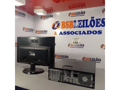 LOTE 122 - 01 CPU HP COMPAQ 6005, PROCESSADOR PHENON X2, 250 GB HD, SEM MEMÓRIA E 01 MONITOR MARCA AOC MODELO E 950S WDA. (NO ESTADO, LEILÃO NÃO TEM GARANTIA E NEM DEVOLUÇÃO, SUJEITO A POSSÍVEIS AVARIAS VISÍVEIS/OCULTAS E/OU AUSÊNCIA DE COMPONENTES).
