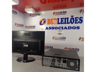 LOTE 125 - 01 CPU HP COMPAQ 6005, PROCESSADOR PHENON X2, 250 GB HD, SEM MEMÓRIA E 01 MONITOR MARCA AOC MODELO E 950S WDA. (NO ESTADO, LEILÃO NÃO TEM GARANTIA E NEM DEVOLUÇÃO, SUJEITO A POSSÍVEIS AVARIAS VISÍVEIS/OCULTAS E/OU AUSÊNCIA DE COMPONENTES).
