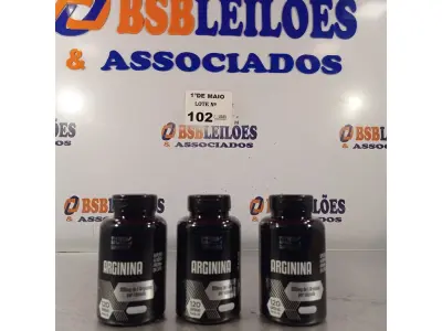 LOTE 102 - 03 FRASCOS DE ARGININA DUOM 120 CAPSULAS CADA. (NO ESTADO, LEILÃO NÃO TEM GARANTIA E NEM DEVOLUÇÃO, SUJEITO A POSSÍVEIS AVARIAS VISÍVEIS/OCULTAS E/OU AUSÊNCIA DE COMPONENTES).