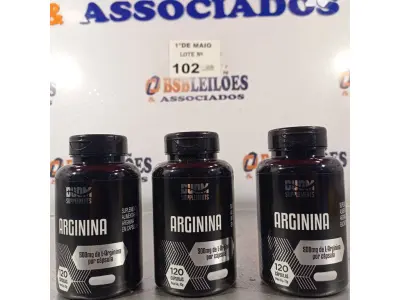 LOTE 102 - 03 FRASCOS DE ARGININA DUOM 120 CAPSULAS CADA. (NO ESTADO, LEILÃO NÃO TEM GARANTIA E NEM DEVOLUÇÃO, SUJEITO A POSSÍVEIS AVARIAS VISÍVEIS/OCULTAS E/OU AUSÊNCIA DE COMPONENTES).