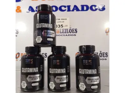 LOTE 035 - 04 FRASCOS GLUTAMINA DUOM 120 CAPSULAS CADA. (NO ESTADO, LEILÃO NÃO TEM GARANTIA E NEM DEVOLUÇÃO, SUJEITO A POSSÍVEIS AVARIAS VISÍVEIS/OCULTAS E/OU AUSÊNCIA DE COMPONENTES).
