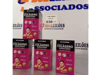 LOTE 030 - 04 FRACOS DE COLÁGENO HIDROLISADO (NATUFORME) 90 COMPRIMIDOS CADA. (NO ESTADO, LEILÃO NÃO TEM GARANTIA E NEM DEVOLUÇÃO, SUJEITO A POSSÍVEIS AVARIAS VISÍVEIS/OCULTAS E/OU AUSÊNCIA DE COMPONENTES).