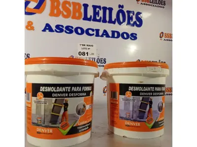 LOTE 081 - 02 BALDES DE DESMOLDANTE PARA FORMAS. (NO ESTADO, LEILÃO NÃO TEM GARANTIA E NEM DEVOLUÇÃO, SUJEITO A POSSÍVEIS AVARIAS VISÍVEIS/OCULTAS E/OU AUSÊNCIA DE COMPONENTES).