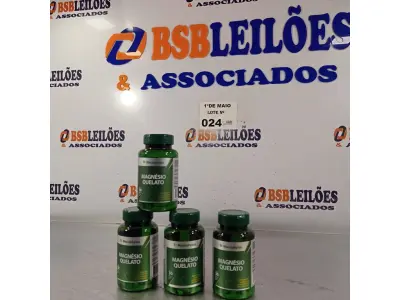 LOTE 024 - 04 FRASCOS DE MAGNÉSIO QUELATO (MACROPHYTUS) 30 CAPSULAS CADA. (NO ESTADO, LEILÃO NÃO TEM GARANTIA E NEM DEVOLUÇÃO, SUJEITO A POSSÍVEIS AVARIAS VISÍVEIS/OCULTAS E/OU AUSÊNCIA DE COMPONENTES).