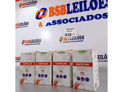LOTE 032 - 04 CAIXAS DE CARTIFLAN (MACROPHYTUS COM 30 CAPSULAS CADA). (NO ESTADO, LEILÃO NÃO TEM GARANTIA E NEM DEVOLUÇÃO, SUJEITO A POSSÍVEIS AVARIAS VISÍVEIS/OCULTAS E/OU AUSÊNCIA DE COMPONENTES).