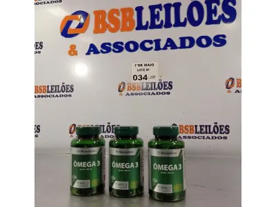LOTE 034 - 03 FRASCOS DE OMEGA3 (MACROPHYTUS 120 CAPSULAS CADA). (NO ESTADO, LEILÃO NÃO TEM GARANTIA E NEM DEVOLUÇÃO, SUJEITO A POSSÍVEIS AVARIAS VISÍVEIS/OCULTAS E/OU AUSÊNCIA DE COMPONENTES).