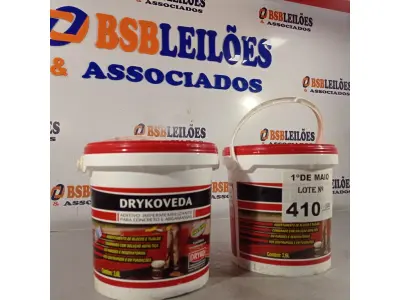 LOTE 410 - 02 BALDES DE DRYKOVEDA, ADITIVO IMPERMEABILIZANTE PARA CONCRETO E ARGAMASSAS. (NO ESTADO, LEILÃO NÃO TEM GARANTIA E NEM DEVOLUÇÃO, SUJEITO A POSSÍVEIS AVARIAS VISÍVEIS/OCULTAS E/OU AUSÊNCIA DE COMPONENTES).