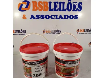 LOTE 358 - 02 BALDES DE DRYKOVEDA, ADITIVO IMPERMEABILIZANTE PARA CONCRETO E ARGAMASSAS. (NO ESTADO, LEILÃO NÃO TEM GARANTIA E NEM DEVOLUÇÃO, SUJEITO A POSSÍVEIS AVARIAS VISÍVEIS/OCULTAS E/OU AUSÊNCIA DE COMPONENTES).