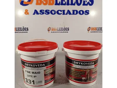 LOTE 331 - 02 BALDES DE DRYKOVEDA, ADITIVO IMPERMEABILIZANTE PARA CONCRETO E ARGAMASSAS. (NO ESTADO, LEILÃO NÃO TEM GARANTIA E NEM DEVOLUÇÃO, SUJEITO A POSSÍVEIS AVARIAS VISÍVEIS/OCULTAS E/OU AUSÊNCIA DE COMPONENTES).