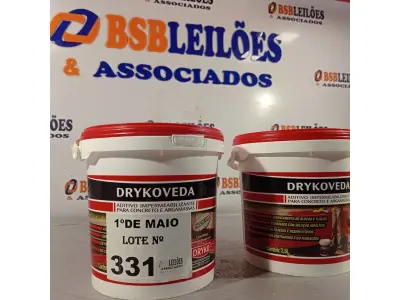 LOTE 331 - 02 BALDES DE DRYKOVEDA, ADITIVO IMPERMEABILIZANTE PARA CONCRETO E ARGAMASSAS. (NO ESTADO, LEILÃO NÃO TEM GARANTIA E NEM DEVOLUÇÃO, SUJEITO A POSSÍVEIS AVARIAS VISÍVEIS/OCULTAS E/OU AUSÊNCIA DE COMPONENTES).