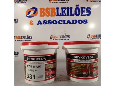 LOTE 331 - 02 BALDES DE DRYKOVEDA, ADITIVO IMPERMEABILIZANTE PARA CONCRETO E ARGAMASSAS. (NO ESTADO, LEILÃO NÃO TEM GARANTIA E NEM DEVOLUÇÃO, SUJEITO A POSSÍVEIS AVARIAS VISÍVEIS/OCULTAS E/OU AUSÊNCIA DE COMPONENTES).