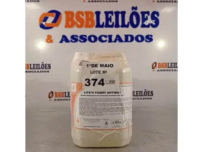 LOTE 374 - 02 GALÕES DE ESPUMA HIGIENIZADORA PARA ANTISSEPSIA INSTANTÂNEA DAS MÃOS 5L CADA. (NO ESTADO, LEILÃO NÃO TEM GARANTIA E NEM DEVOLUÇÃO, SUJEITO A POSSÍVEIS AVARIAS VISÍVEIS/OCULTAS E/OU AUSÊNCIA DE COMPONENTES).