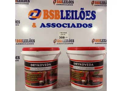 LOTE 308 - 02 BALDES DE DRYKOVEDA, ADITIVO IMPERMEABILIZANTE PARA CONCRETO E ARGAMASSAS. (NO ESTADO, LEILÃO NÃO TEM GARANTIA E NEM DEVOLUÇÃO, SUJEITO A POSSÍVEIS AVARIAS VISÍVEIS/OCULTAS E/OU AUSÊNCIA DE COMPONENTES).