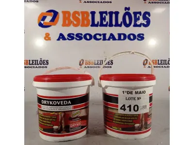 LOTE 410 - 02 BALDES DE DRYKOVEDA, ADITIVO IMPERMEABILIZANTE PARA CONCRETO E ARGAMASSAS. (NO ESTADO, LEILÃO NÃO TEM GARANTIA E NEM DEVOLUÇÃO, SUJEITO A POSSÍVEIS AVARIAS VISÍVEIS/OCULTAS E/OU AUSÊNCIA DE COMPONENTES).