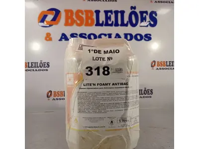 LOTE 318 - 02 GALÕES DE ESPUMA HIGIENIZADORA PARA ANTISSEPSIA INSTANTÂNEA DAS MÃOS 5L CADA. (NO ESTADO, LEILÃO NÃO TEM GARANTIA E NEM DEVOLUÇÃO, SUJEITO A POSSÍVEIS AVARIAS VISÍVEIS/OCULTAS E/OU AUSÊNCIA DE COMPONENTES).