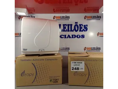 LOTE 248 - 02 TOALHEIROS AUTO CORTE COMPACTO. (NO ESTADO, LEILÃO NÃO TEM GARANTIA E NEM DEVOLUÇÃO, SUJEITO A POSSÍVEIS AVARIAS VISÍVEIS/OCULTAS E/OU AUSÊNCIA DE COMPONENTES).