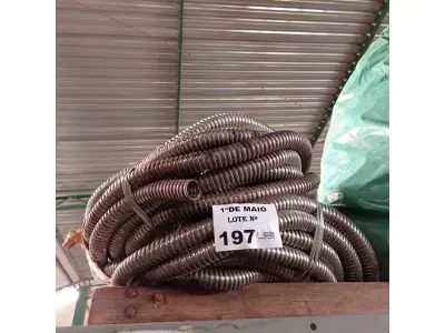 LOTE 197 - 02 ROLOS DE MANGUEIRA COPEX EM METAL. (NO ESTADO, LEILÃO NÃO TEM GARANTIA E NEM DEVOLUÇÃO, SUJEITO A POSSÍVEIS AVARIAS VISÍVEIS/OCULTAS E/OU AUSÊNCIA DE COMPONENTES).
