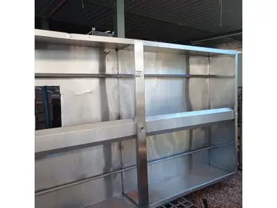 LOTE 633 - 01 COIFA EM AÇO INOX NAS MEDIDAS: 330CMX180CMX50CM. (NO ESTADO, LEILÃO NÃO TEM GARANTIA E NEM DEVOLUÇÃO, SUJEITO A POSSÍVEIS AVARIAS VISÍVEIS/OCULTAS E/OU AUSÊNCIA DE COMPONENTES).