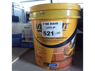LOTE 521 - 01 BALDE DE VEDALIT, ADITIVO PLASTIFICANTE CONCENTRADO PARA ARGAMASSAS DE ASSENTAMENTO E REBOCO CONVENCIONAL. (NO ESTADO, LEILÃO NÃO TEM GARANTIA E NEM DEVOLUÇÃO, SUJEITO A POSSÍVEIS AVARIAS VISÍVEIS/OCULTAS E/OU AUSÊNCIA DE COMPONENTES).