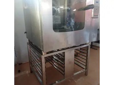 LOTE 576 - 01 FORNO COMBINADO ELÉTRICO EM INOX MARCA ENGEFOOD. (NO ESTADO, LEILÃO NÃO TEM GARANTIA E NEM DEVOLUÇÃO, SUJEITO A POSSÍVEIS AVARIAS VISÍVEIS/OCULTAS E/OU AUSÊNCIA DE COMPONENTES).