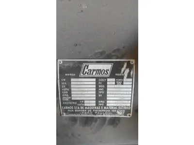 LOTE 004 - 01 GRUPO MOTOR GERADOR 125 KVA, MOTOR SCANIA 6 CILINDROS, BOMBA INJETORA EM LINHA BOSCH, 02 BATERIA DE 150 A, GERADOR CARMOS, POTÊNCIA 125 KVA, CORRENTE 150 A, QUADRO DE PARTIDA MANUAL, ANO 1978, SEM CARENAGEM, GERADOR NÃO ESTA GERANDO, FUNCIONANDO,BOMBA E BICOS REVISADOS. (NO ESTADO)